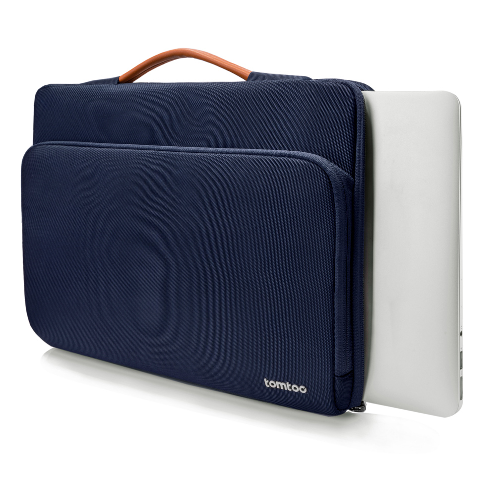 TÚI XÁCH CHỐNG SỐC TOMTOC (USA) BRIEFCASE MACBOOK PRO 14″/AIR 13″ 2017 DARK BLUE A14-C02B01