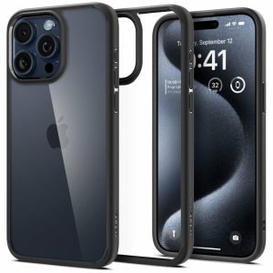 ỐP LƯNG SPIGEN IPHONE 15 PRO ULTRA HYBRID CRYSTAL CLEAR (TRONG SUỐT, VIỀN ĐEN) – ACS06713 – ACS06707